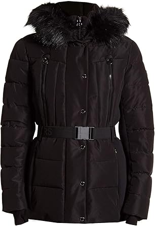 michael kors black coat with belt