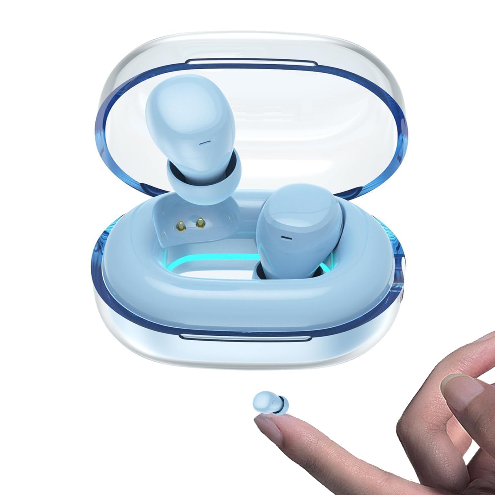 Invisible Mini Small Earbuds In Ear Headphones Wireless Bluetooth Invisible Earphones for Small Ears Sleep Ear Buds Kids Wireless Bluetooth Mini Earbuds Spy Earpiece for iPhone Android Work Driving