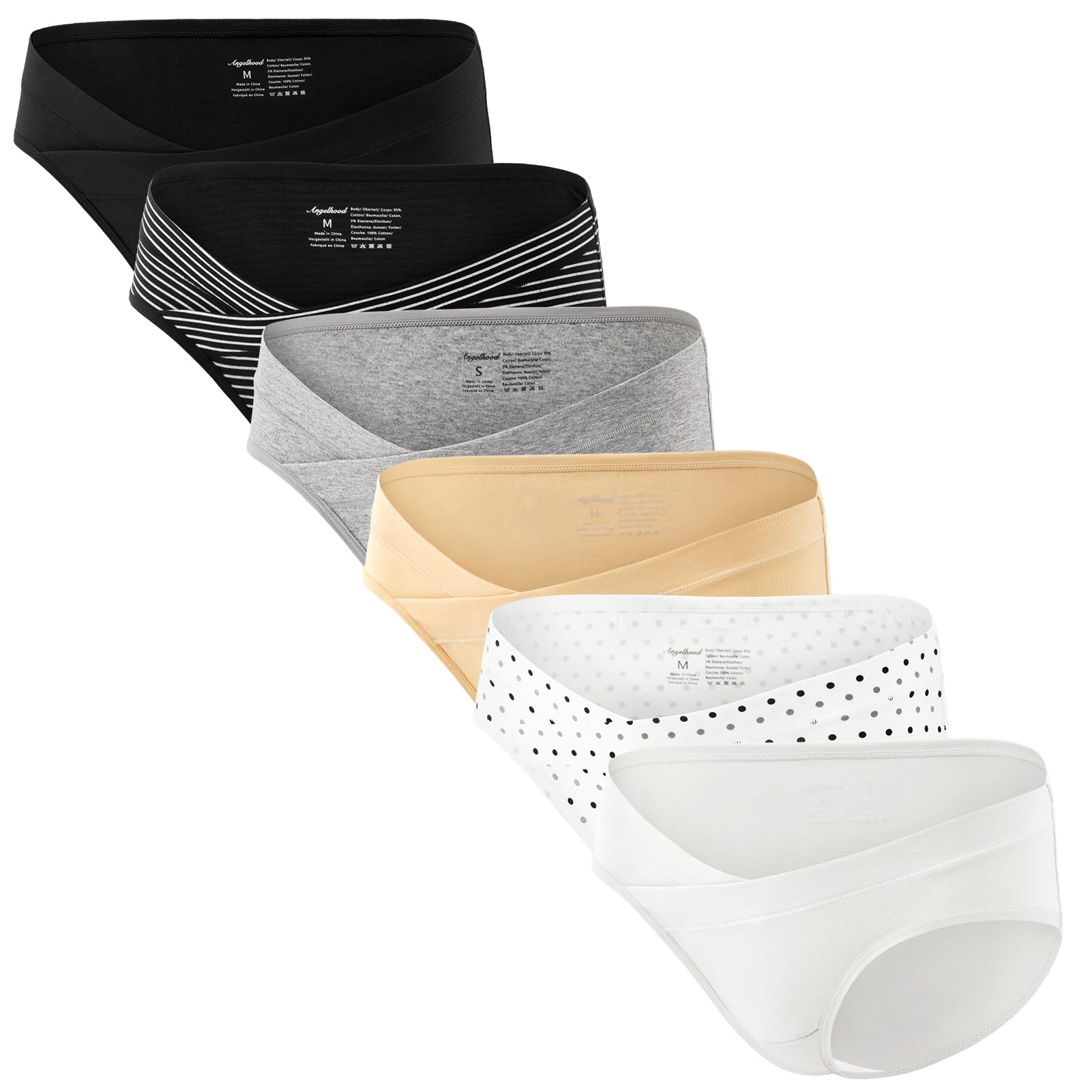 Photo 1 of Angelhood 6 Pack Womens Cotton Maternity Underwear,Healthy Maternity Pregnancy Panties Postpartum Mother Under Bump Underwear