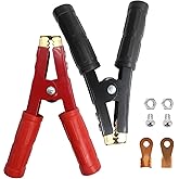 2PCS 1000A Heavy Duty Pure Copper Jumper Cable Clamps, Car Battery Charger Alligator Clips Replacement for Auto Vehicle Boat, 12V-24V Battery Booster Charging Ends (Red & Black)