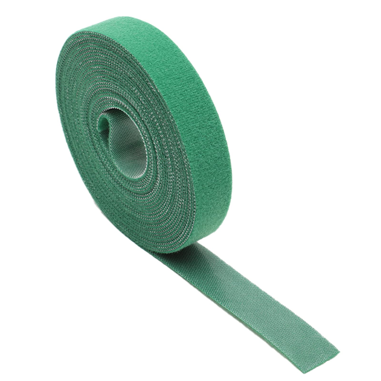 5m Fastening Tape Hook and Loop Straps Cable Ties for Cable Management, 1cm Wide, Green