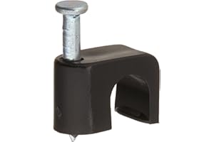 Gardner Bender PCS-1600T Masonry Coaxial Staple, ¼ Inch., Clip-on, Secures RG-6 / RG-6Q / RG-59, Polyethylene - UV Resistant, Splinter Free, 25 Pk., Black
