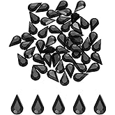 MECCANIXITY 50PCS Flat Back Acrylic Teardrop Gems 6x10mm Artificial Rhinestones for DIY Crafts Bead Wedding Party Face Painting Jewelry Making Black