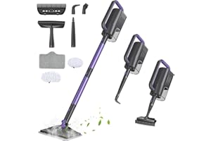 Gatlei Steam Mop, Steam Cleaner with Large-Capacity Water Tank, 2 Washable Pads, 23FT Power Cable floor steamer, Detachable Steam Mops for Floor Cleaning (Purple)