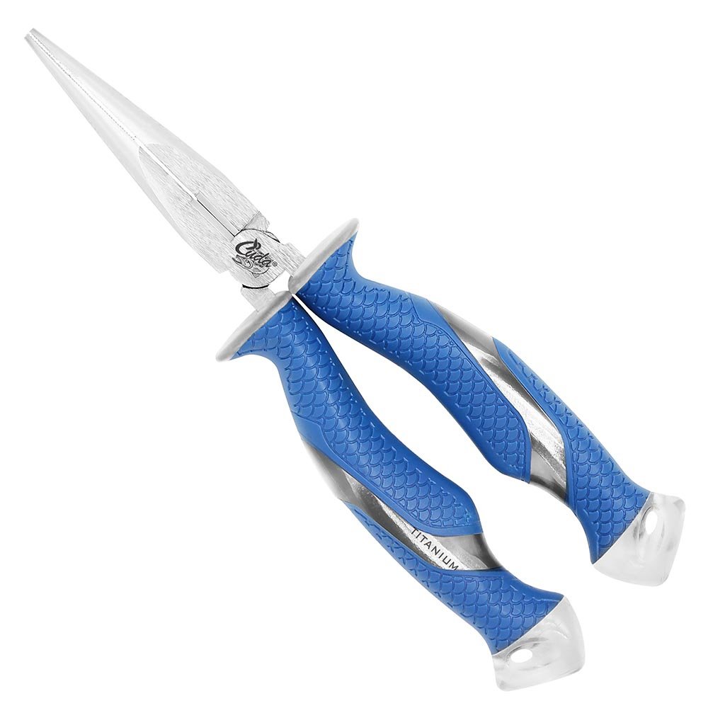 Cuda Titanium Bonded Needle Nose Plier - Blue, 8.75-Inch