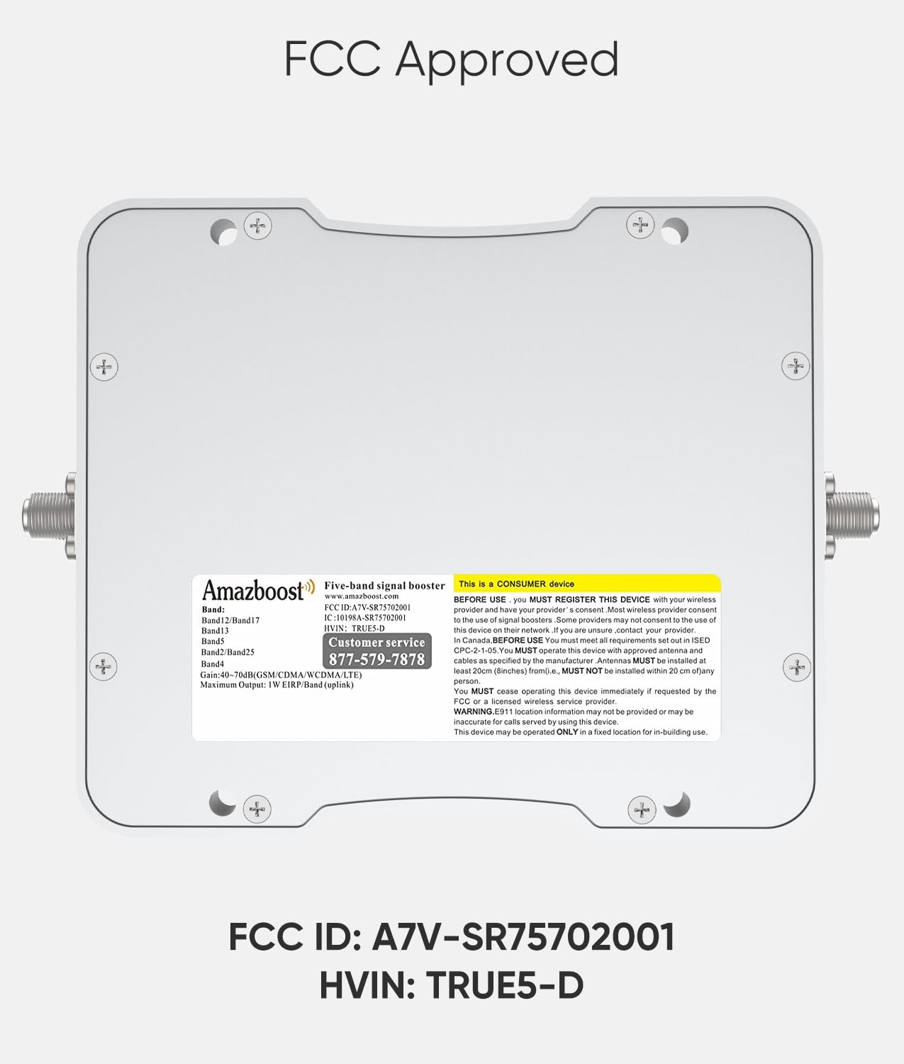 Amazboost Cell Phone Signal Booster for Home, Supports 5,000 SQ FT Area, All U.S. Carriers - Compatible with Verizon, AT&T, T-Mobile, Sprint & More-FCC Approved 5G 4G LTE 3G Cell Phone Booster