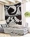 The Moon Tarot Tapestry Wall Hanging, Indian Cotton Black and White Wolf Moon Hippie Tapestries for Bedroom Aesthetic Boho Decor Mandala (Twin (52x82 Inches / 132x206 Cms), BLACK & WHITE)