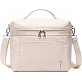 NOL Natural Organic Lifestyle Insulated Lunch Bags for Women Cooler Bag Lightweight Nylon Waterproof Lunch Box For Work(Medium, Cream