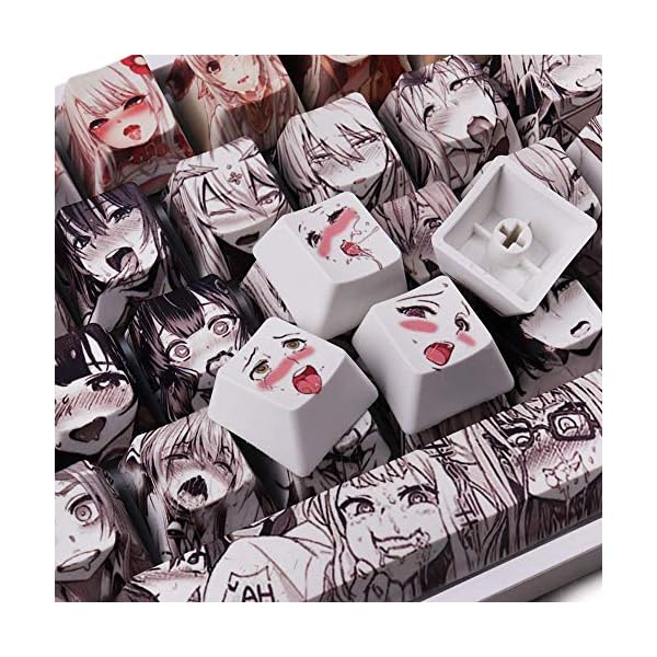 Keycaps PBT Dye Sublimation Upgrade 108 Keycap Set OEM Profile Japanese Anime Keycap Keyset with Puller for Cherry Mx…