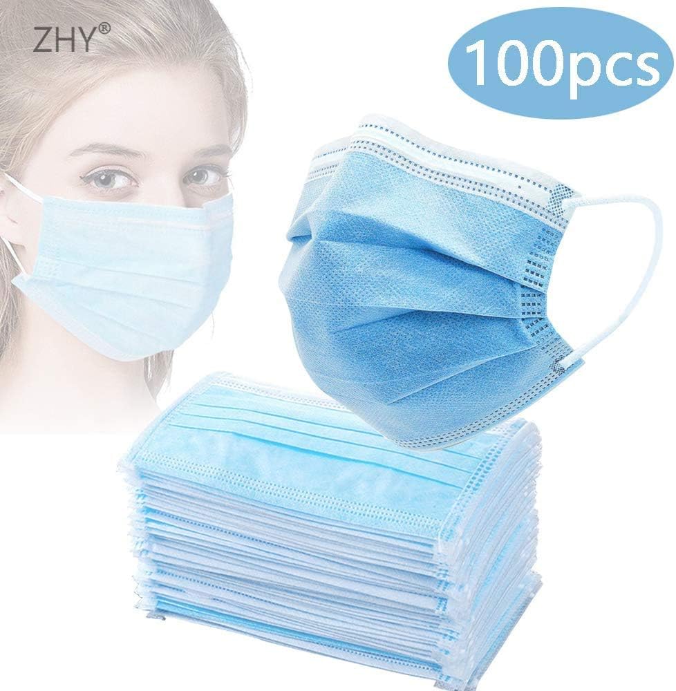 ZHY Anti-Spitting Protective Masks Dustproof Cover, Disposable 100 PCS Filter 3-ply Face Masks Personal Protection dust-Proof Anti Spittle No Eye Masks for Earloop,Prevent Saliva Safety Face Shields