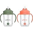 Dr. Brown's Milestones, Baby's First Straw Cup Sippy Cup with Straw, 6m+, 9oz/270ml, 2 Pack, Coral & Olive Green, BPA Free