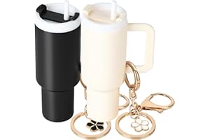 Pyotivol 2pcs Mini Tumbler Keychain for Stanley Cup Cute Chapstick Holder Key Chain Charms for Women Purse Handbag Backpack