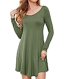 DEARCASE Women's T-Shirt Dress Army Green Medium