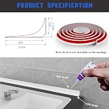 Zayejod 39Inch Silicone Shower Threshold Water Barrier White 2.5cm view 2
