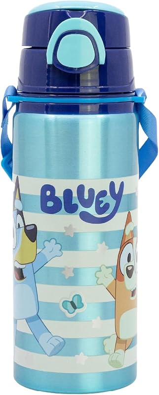 FRASCO DE ALUMÍNIO POP-UP COM TIRA 730 ML BLUEY