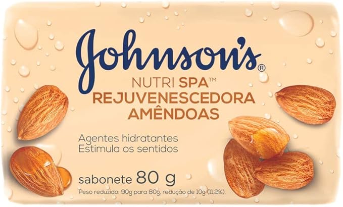 Sabonete Barra Amêndoas, Johnson's, 80G