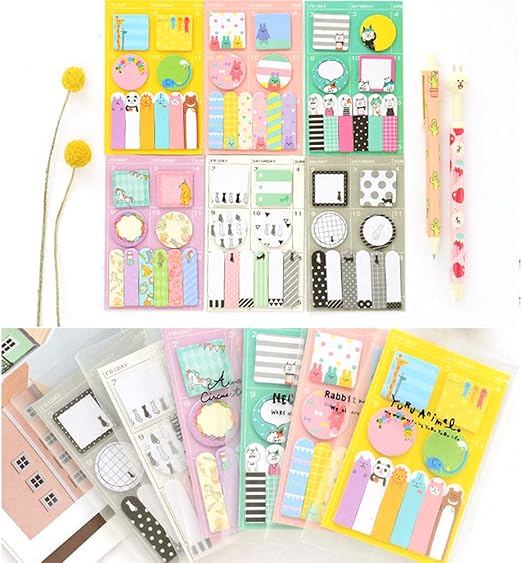 Marque Page A Faire Soi Meme Lot De 6 Marqueurs Autocollants Amovibles Pour Page De Dessin Anime Mignon Animal De Compagnie Marqueurs Pour Bureau Ecole Autocollant Pour Memos Feuillets Autocollants Cahiers Et Bloc Notes