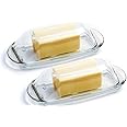 Anchor Hocking Presence Glass Butter Dish With Cover Set of 1, Clear