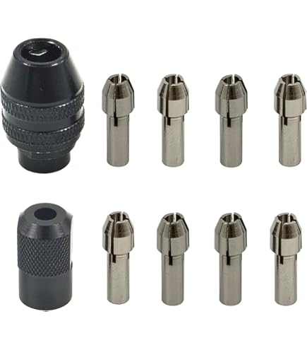 10 Pcs Rotary Collet Nut Sets (Collet Size: 1mm/1.6mm/2.3mm/3.2mm