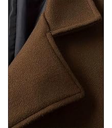 INVACHI Men's Wool Blend Coat Double Breasted Pea