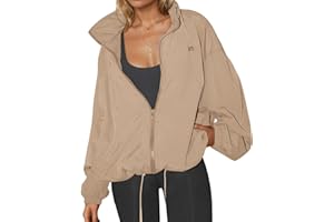 Yousify Womens Waterproof Rain Jackets Lightweight Zip Up Raincoat Outdoor Hiking Hooded Windbreaker with Pocket