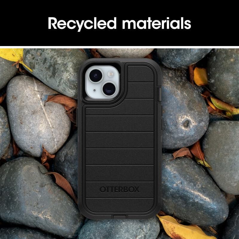 OtterBox iPhone 14, & iPhone 13 (Only) - Defender Series Case - Case Only - Screenless - Rugged & Durable - with Port Protection - Microbial Defense Protection (Black)