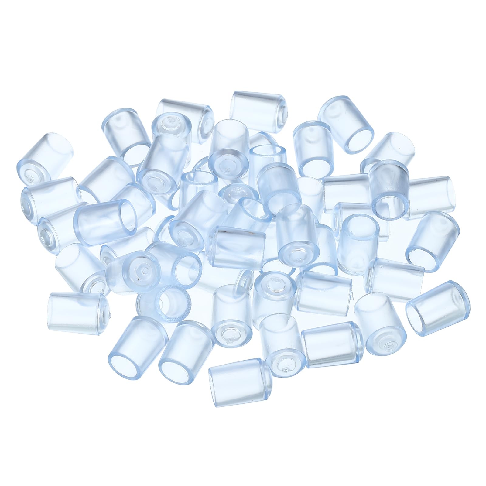 PATIKIL PVC End Caps, 100 Pack 6.5mm IDx9mm OD Bottom Round Bolt Cover Feet Caps Protector for Sink Rack Furniture Screw Tube Rod Hook Thread, Clear โ image 1