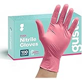 [100 Count] Pink Nitrile Disposable Gloves - | Latex Free and Rubber Free | Non-Sterile Powder Free Gloves…