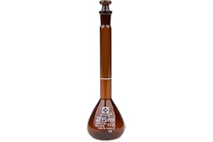 VEEGEE Vee Gee Scientific Sibata 2307A-25 Class A 25mL Amber Volumetric Flasks with Ground Glass Stopper(Pack of 6)