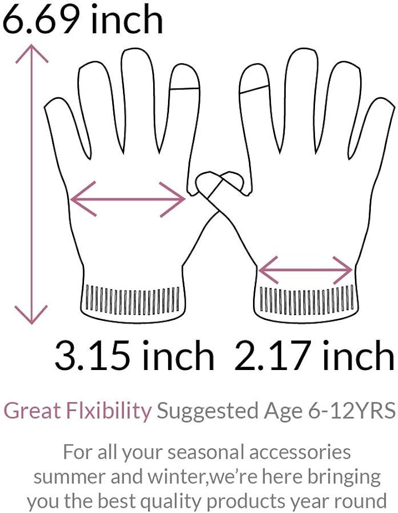 accsa 3 Pairs Kids Winter Magic Gloves for Boys Girls Soft Stretchy Touch Screen Gloves, Neon Stripe: Clothing
