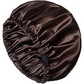 NVNAN Silk Bonnet for Sleeping Women,Adjustable Satin Bonnet for Women Curly Natural Hair,Double Layer Anti Frizz Soft Sleep Cap.