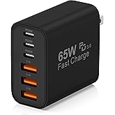 USB C Charger Block,65W 6-Port USBC Charging Block,Wall Charger iPhone Charger Fast Charging,Multiport Type C PD+QC Power Plu