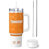 Hoiboo Tumbler 30oz Straight Skinny Portable Handle Car Cups With Anti slip Sleeve Straw Dust Cover,Sports Travel,Stainless Steel Insulated Gifts for Men Women Fans