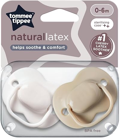 Tommee Tippee Cherry Latex Dummies 0-6 Months Pack of 2