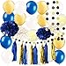Graduation Decorations Navy Blue Gold 2022 Royal Prince Birthday Decorations Baby Shower Decorations/ Navy Blue Gold Latex Balloons Polka Dot Boy First Birthday/Navy Gold Wedding Decorations