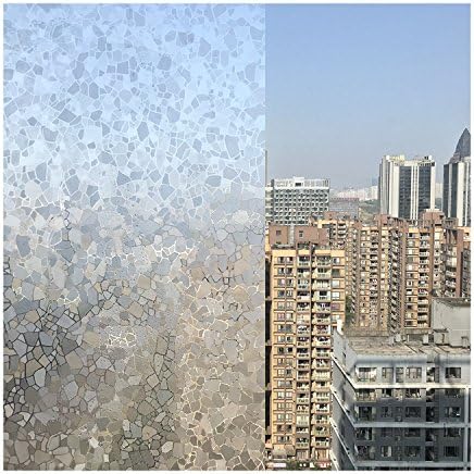 Xindinyi Static Cling Decorative Window Film for Office Home Living Room Bathroom Kitchen (17.3"x157.4", Style-Splinter)