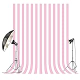 HUAYI 6x8ft Pink White Stripe Background Baby