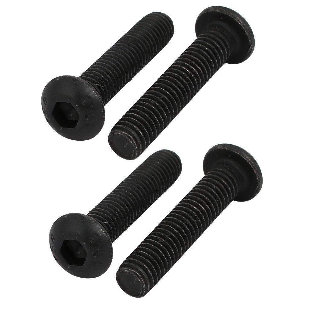 Sourcingmap 10.9 Grade M6x30mm Round Head Inner Hex Socket Left Hand Thread Bolt 4pcs