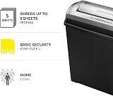 Fellowes Shredder FS-5S 5 Sheet Strip Cut Home Office 11 Litre Bin P1 Black view 2