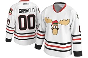 UNLC Griswold Moose Youth Clark #00 Hockey Jersey–X-Mas Vacation Stitched Letters & Numbers,Fan Apparel, Polyester, Kids S-XL