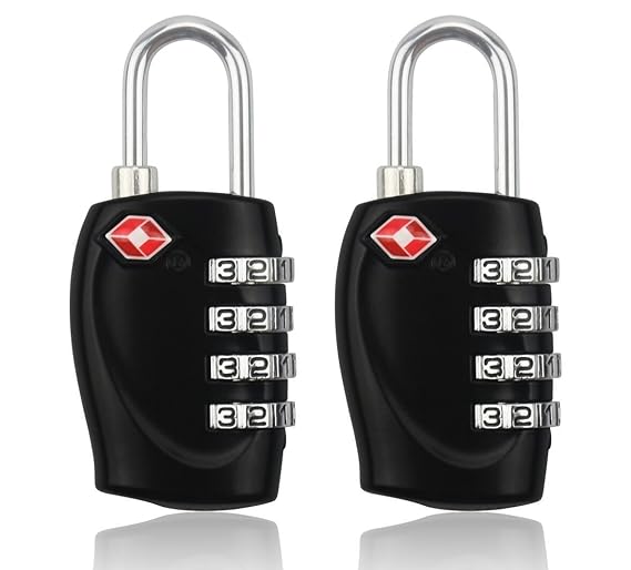 BlueBeach® 2 Stück TSA Schloss Reiseschloss Für Koffer Gepäck Sicherheit 4 Stellige Kombination Anzahl Vorhängeschloss