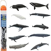 Safari Ltd. Whales TOOB - 10 Mini Plastic Whale Figurines - Educational Ocean Animal Toy Figure Set for Boys, Girls and Kids Ages 3+
