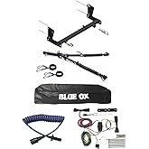 TrendsAuto Blue Ox Alpha Tow Bar & Baseplate Combo with EZ Light Wiring Harness Kit fits 2018 2024 Wrangler JL Decal | BX1139 BX7390 BX88206 BX8875 BX88368