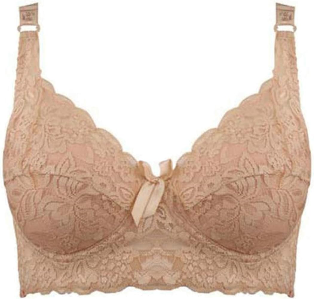 Pivaconis Womens Classic Full-Coverage Plush Size Lace Straps Everyday Bras Coffee US 38C
