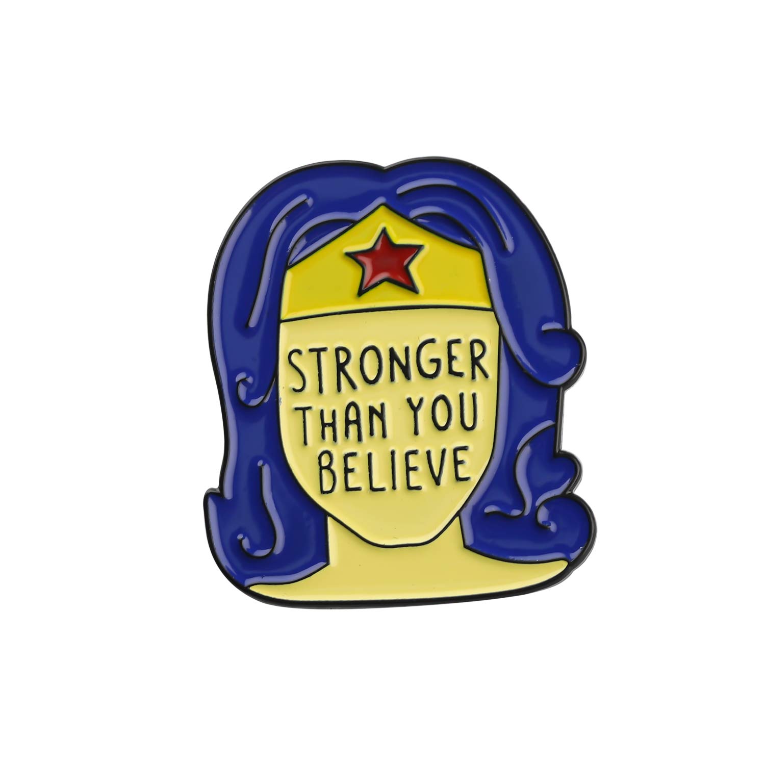 CHOORO Wonder Woman Brooch Pin Stronger Than You Believe Wonder Woman Jewelry Super Hero Jewelry Gift for Wife/Mom/Sister (Wonder Woman Bp)