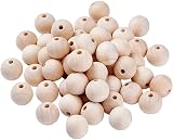 Pubiao 100pcs Wood Beads 20mm Natural Round Unfinished DIY Jewellery Craft view 5