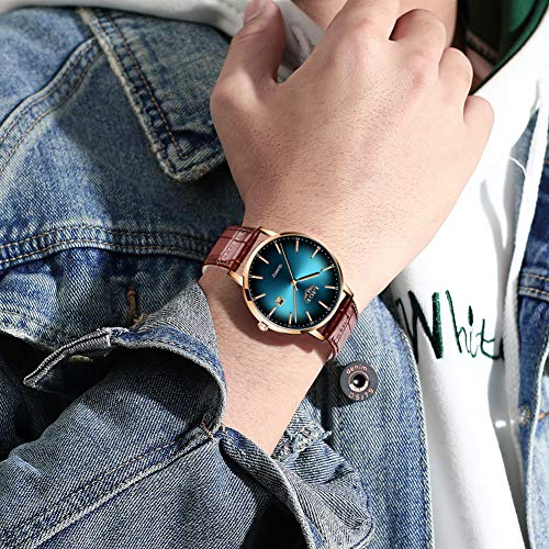 Relojes-LIGE-para-Hombre-Ultrafino-Impermeable-Analogico-con-Fecha-de-Cuarzo-Correa-de-Cuero-Reloj-de-Pulsera-para-Hombre