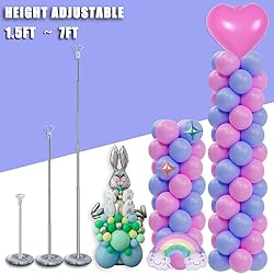 DECOJOY Balloon Columns Stand Set of 4, 7 Feet