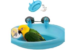 Yu’s north Bird Bathtub with Mirror Portable Bird Bath Bird Bathroom for Pet Parrots Bathing Tub Bath Box Bird Shower Bathtub Bird Cage Accessories (with Single Mirror)
