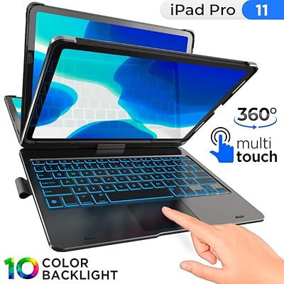 TYPECASE Touch - iPad Pro 11 Case 2020 with Keyboard &amp; Touchpad - Magic Keyboard Style Trackpad &amp; Smart Backlit Keys for 1st &amp; 2nd Gen 11-inch iPad 2018-2020, Compatible with Apple Pencil (Black)